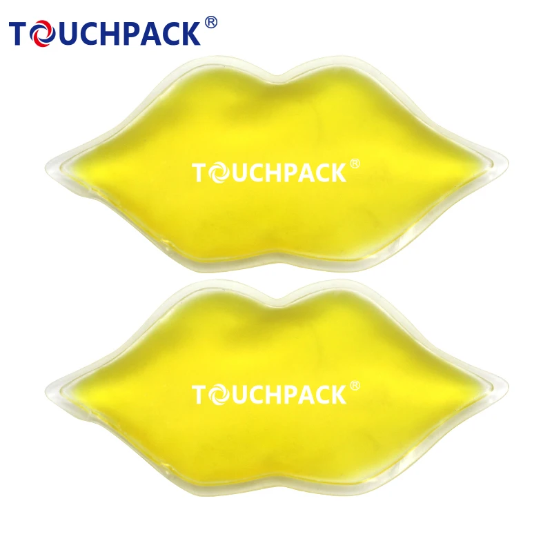 High-end Custom Private Logo Color Hot Cold Reusable Gold Lip Gel Liquid Lip Shape Ice Pack for Toothache Pain