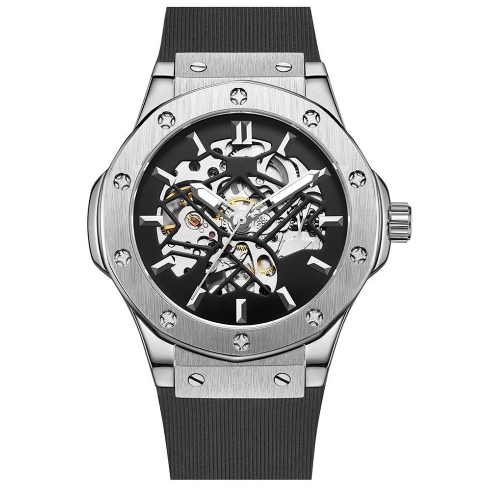 Silicone Strap Private Label Oem Custom Your Automatic Watch Skeleton Best Mechanical Watch