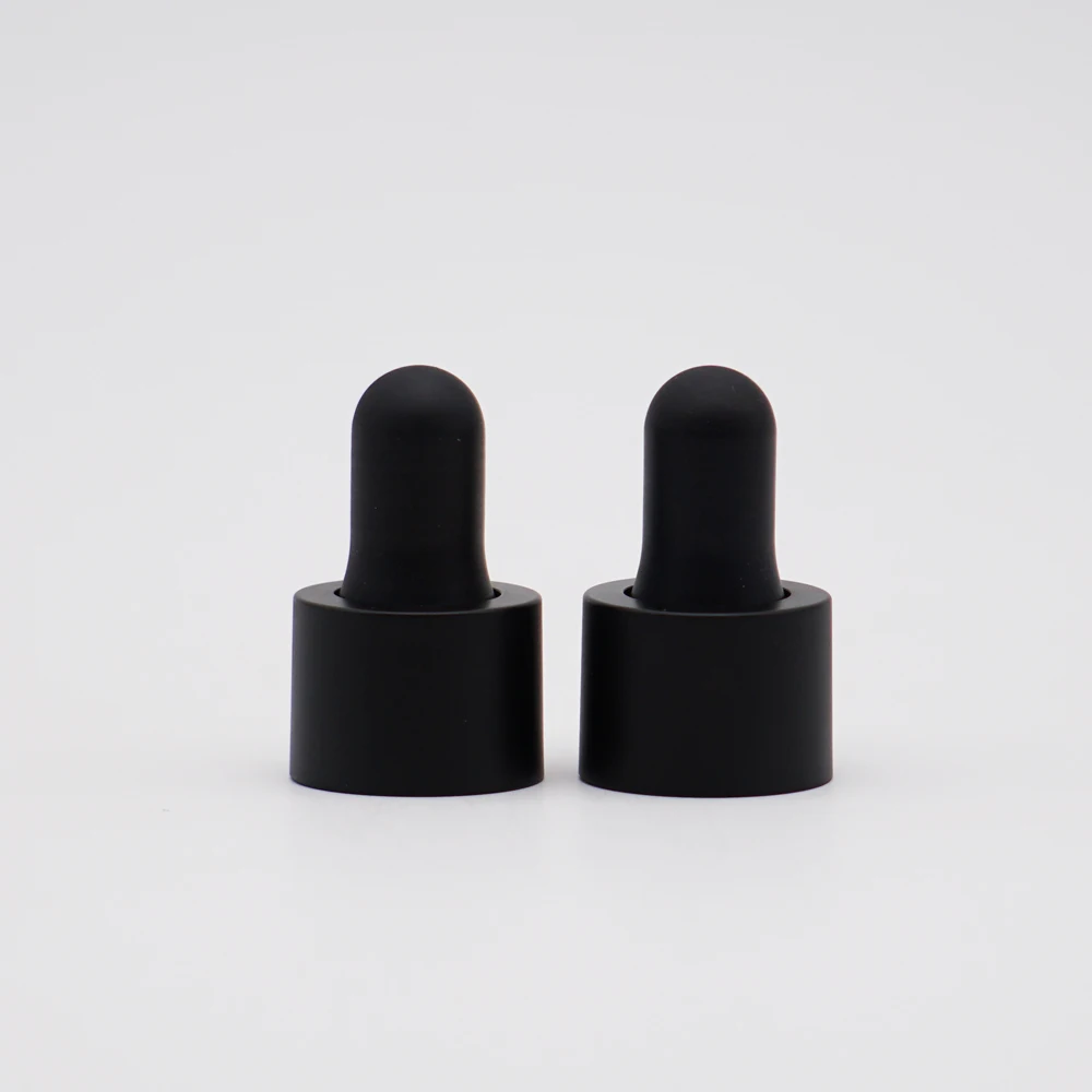 
Essential oil dropper cap 18mm 20mm 24mm matte black dropper for skin care oil 