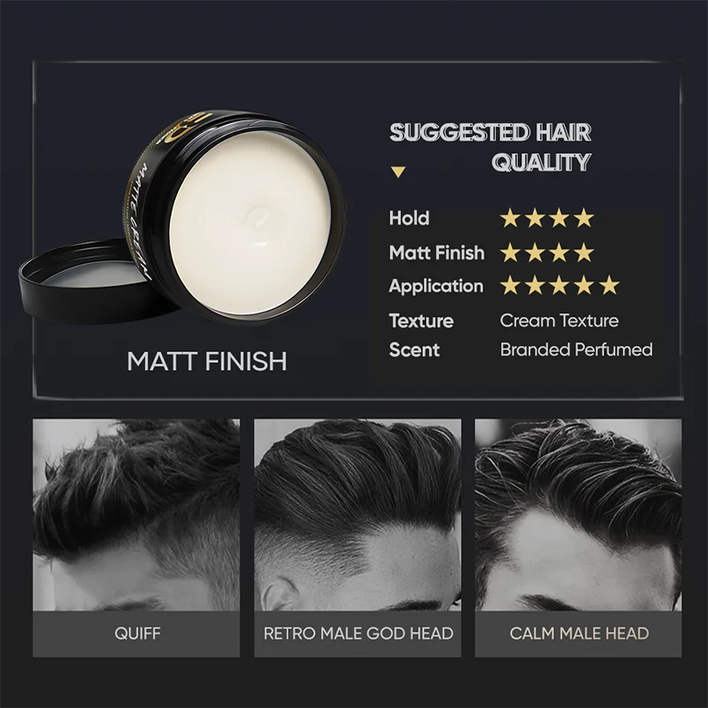 Barberpassion Factory Cruelty Free High Hold Styling Hair Clay Soft Texture Hair Matte Cream