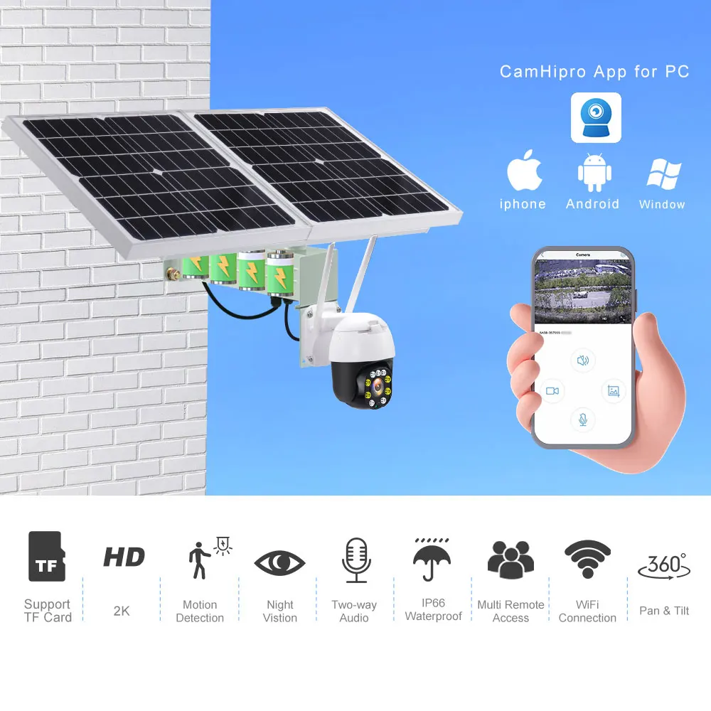 TecDeft камера высокого разрешения sim-карта cctv 4g 1080P Солнечная безопасности тропа Беспроводная система наружной