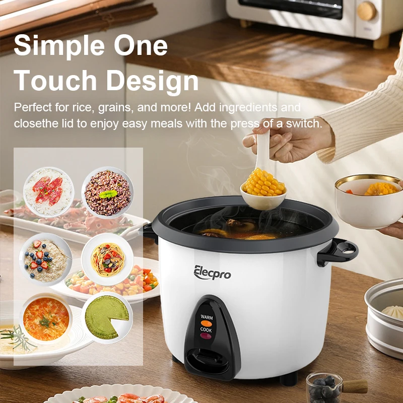 0.5L 0.8L 1L 1.2L 1.8L 2.5L uncooked One Touch control Auto Keep Warm 1250W high power Rice Cooker with Food Steamer