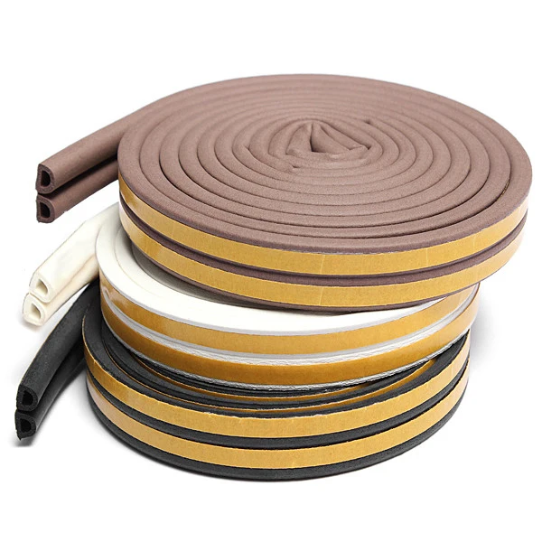 D type Soundproof Self-Adhesive Doors Window Foam Rubber Seal Strip Weatherstrip