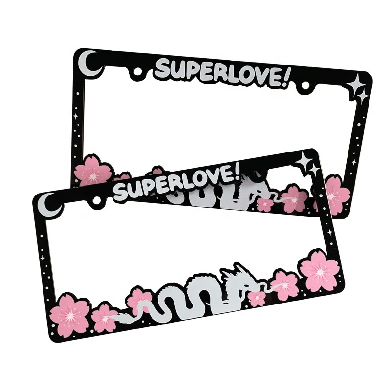 Custom Plastic License Plate Frame Car License Plate Frame Metal Plate Cover For Car Decorative