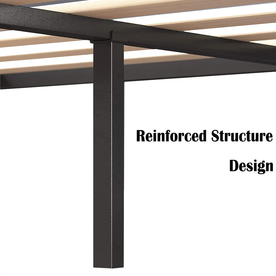 Новейшая трендовая темно-серая деревянная подставка для кровати из льняной ткани с Оттоманской скамейкой
