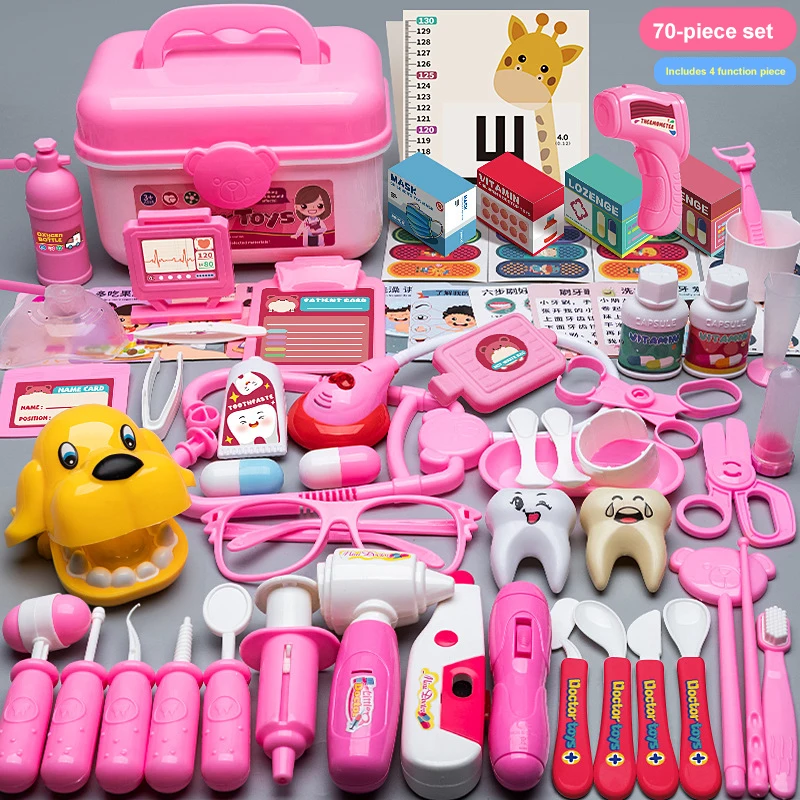 Doctor Kit for Girls,Pink Doctors kit for Kids Doctor Play Gift for Kids Medical Toys Set with Roleplay Doctor for Role Play