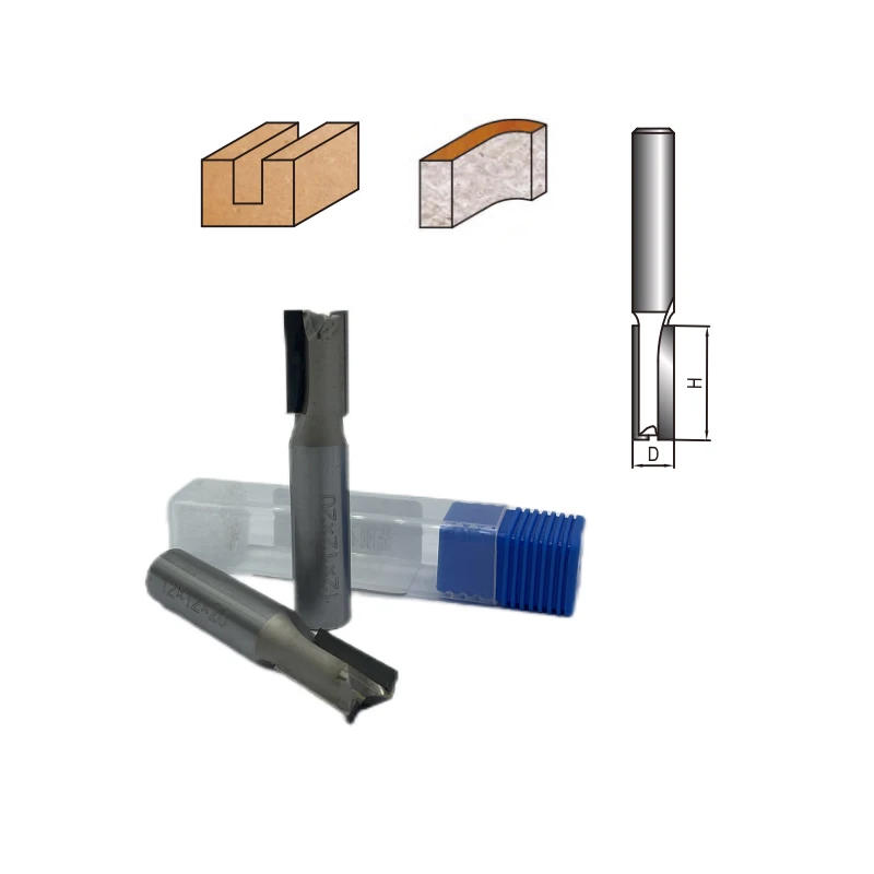 GLWTOOLS WoodWorking Machinery Parts Customized 2 Edge Cutting PCD End Mill Diamond CNC Straight Router Bits