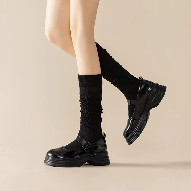 Autumn Winter New Arrival Girls Fashion Socks Thick Terry Bottom Long Knee-High Warm Solid Candy Color Custom Women Slouch Socks