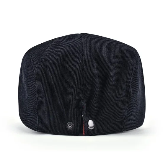 Custom Design British Corduroy Plain Ivy Cap Winter Snap Buckle Beret Cap