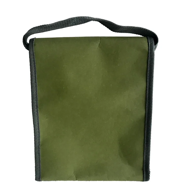 Reusable insulated washable brown tyvek kraft paper lunch cooler bag