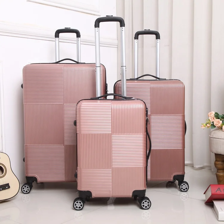 
Wholesale Women ABS Hard Shell Trolley Travel Bags 3 Pcs Suitcase Luggage Sets 