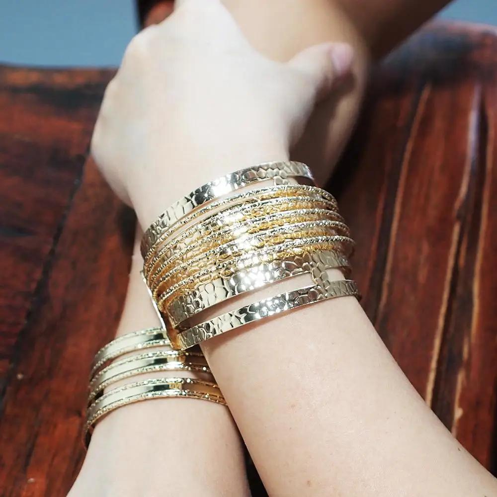 Простые браслеты HANSIDON на запястье с блестящей шероховатой поверхностью, позолоченные металлические массивные модные ювелирные изделия, оптовая продажа