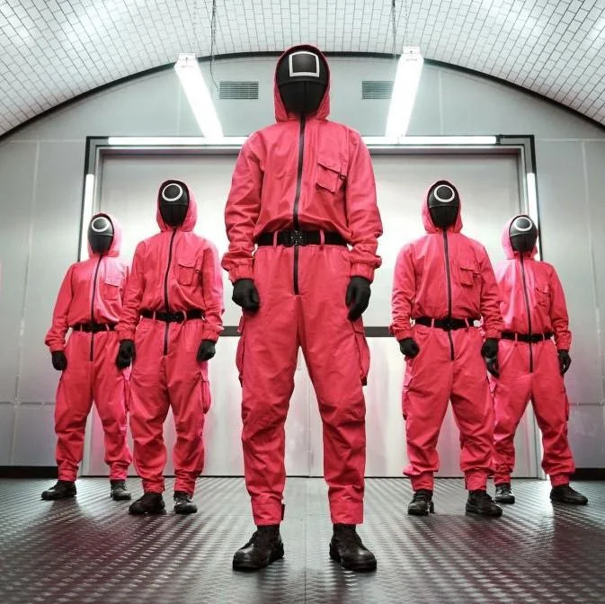 Cosplay Full Body One Piece Suit Halloween Costume Squid Game Jumpsuit with Belt G loves