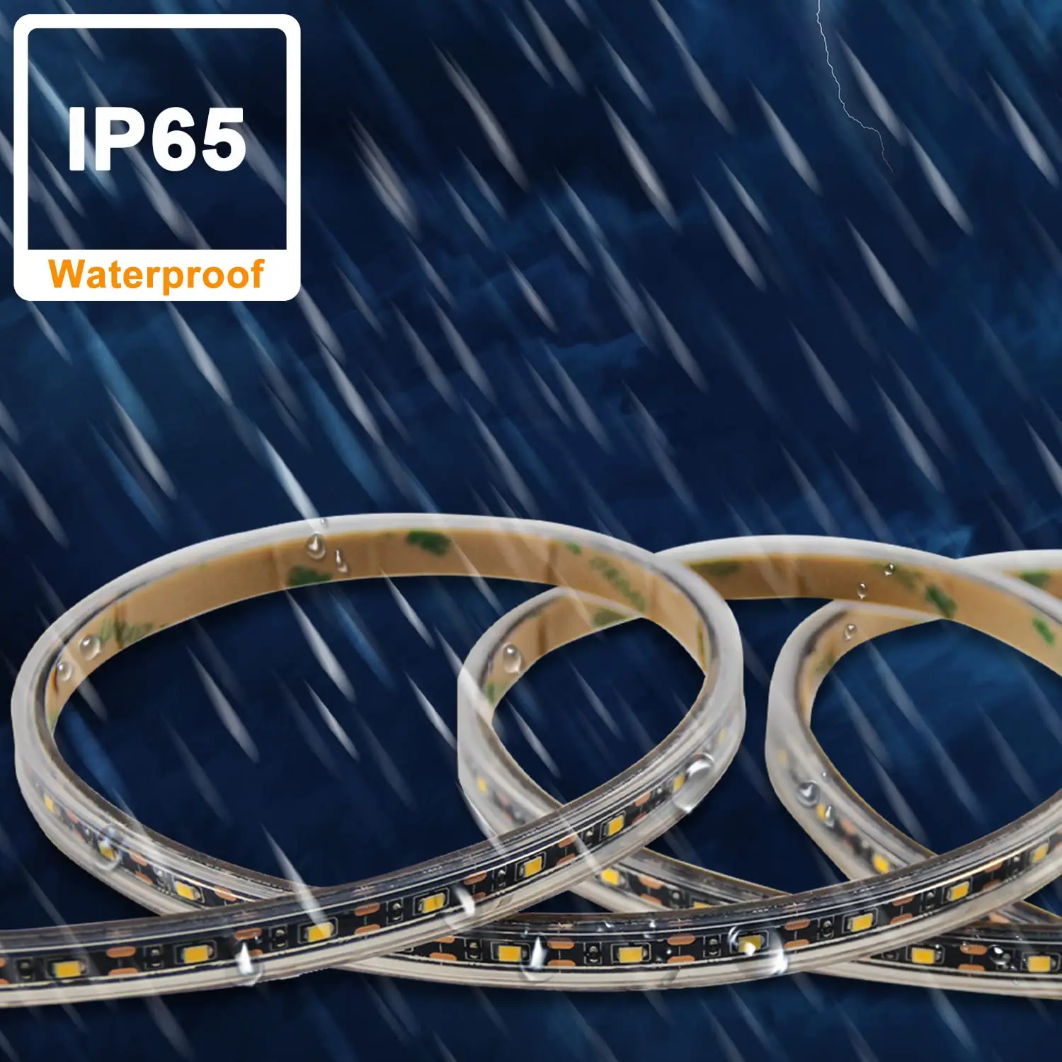 9.8Ft IP65 4000K Waterproof Flexible LED Strip Light with 5000mAh Rechargeable Power Bank for Outdoor Camping Party