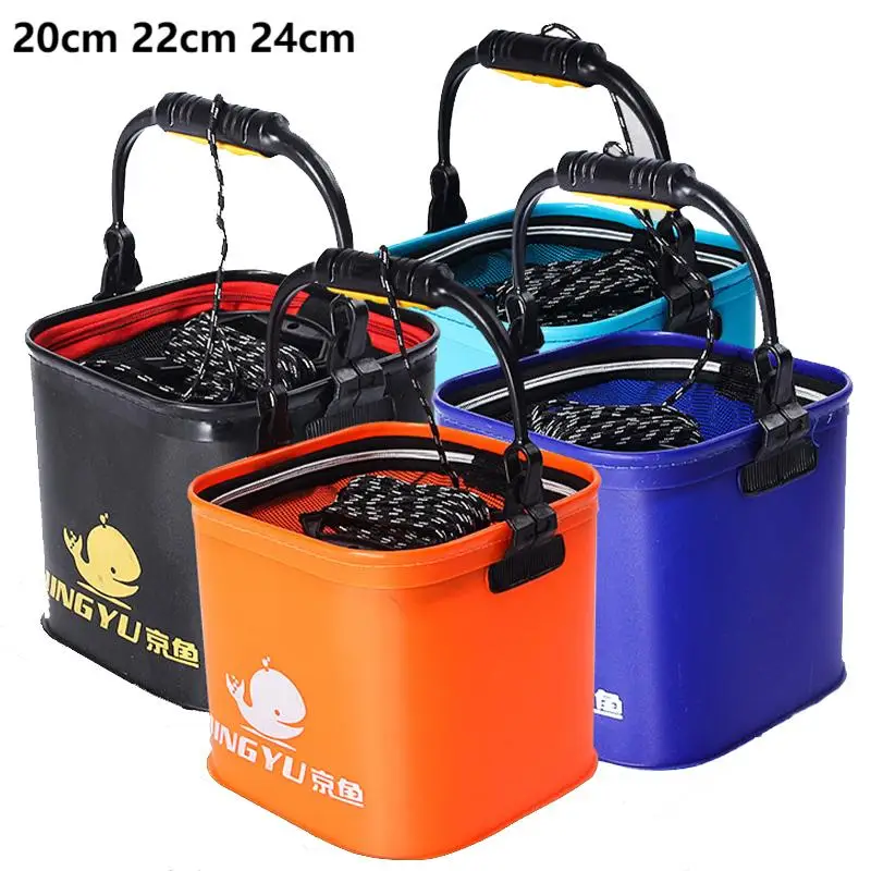 New Product Waterproof Outdoor Foldable Live Fish Box Waterproof Eva Soft Bait Bag Multi-functional Foldable Beach Bucket