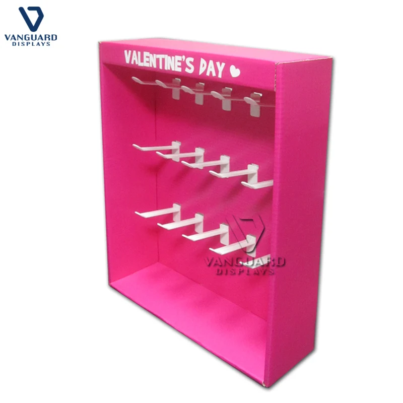 
Customized Retail Corrugated Cardboard Sidekick Display with Hooks For Supermarket Promotion 
