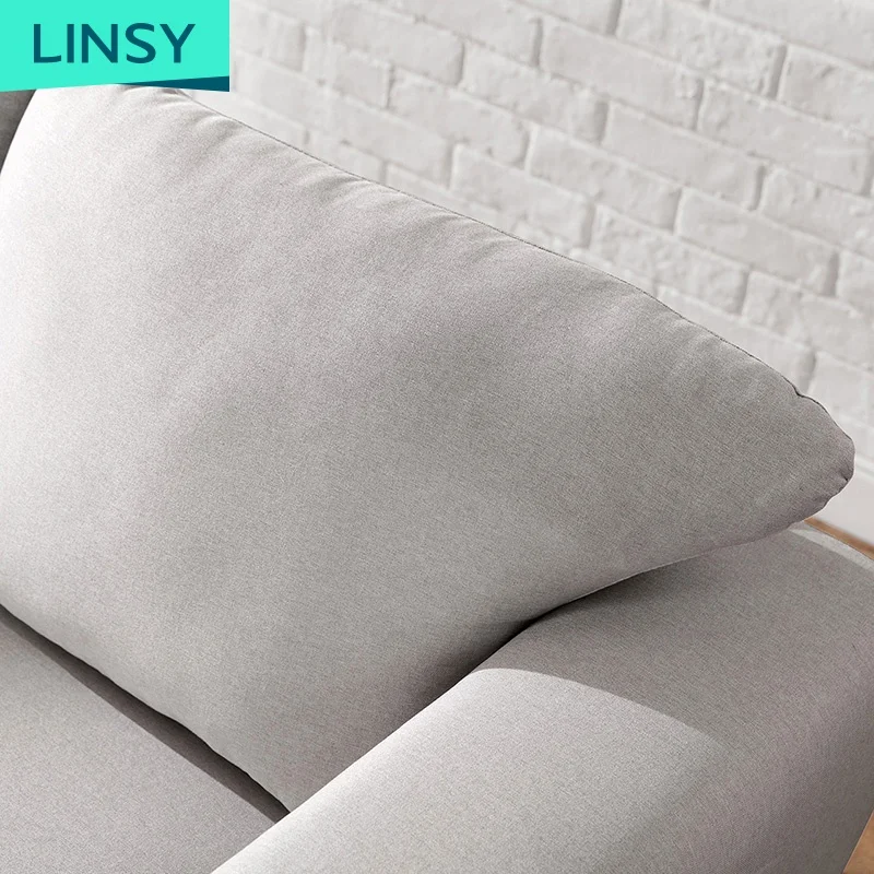 Современный тканевый диван Linsy для гостиной комбинированный угловой виллы в скандинавском стиле оптовая продажа мебель легкий роскошный LS075SF5