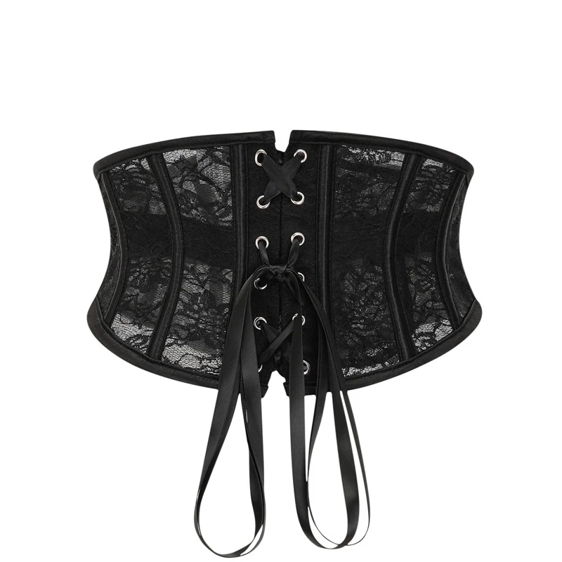 Women Waist Trainer Corsets Slimming Shaper Belt Short Torso Satin Underbust Corset Sexy Lace Up Bustiers & Corsets