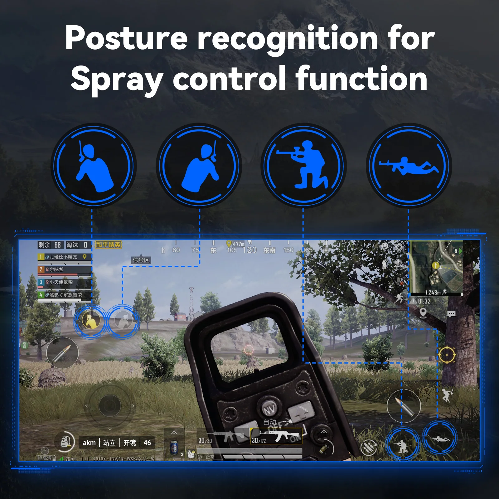 RGB  LED Light Mobile Phone Gaming Keyboard and Mouse Pad Android Ios Combos Pack for Free Fire Gaming Computer Laptop Gamer