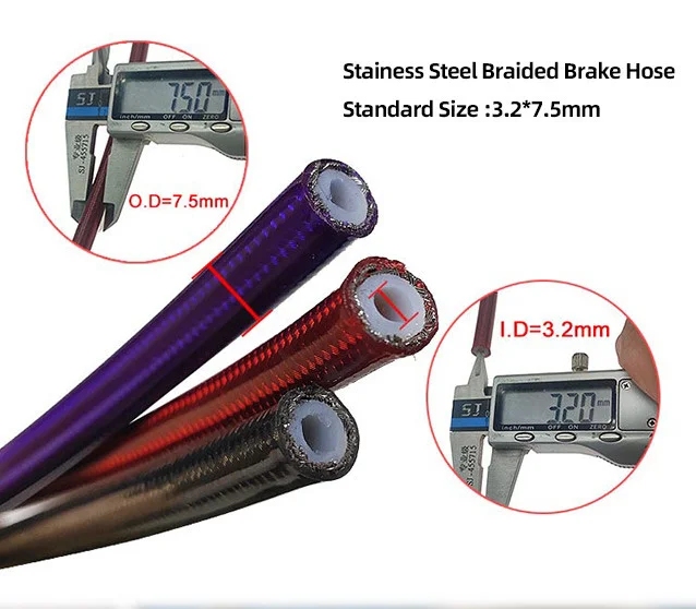 AN3 PTFE brake line hose assemblies with banjo fittings for motorcycle racing modified cars