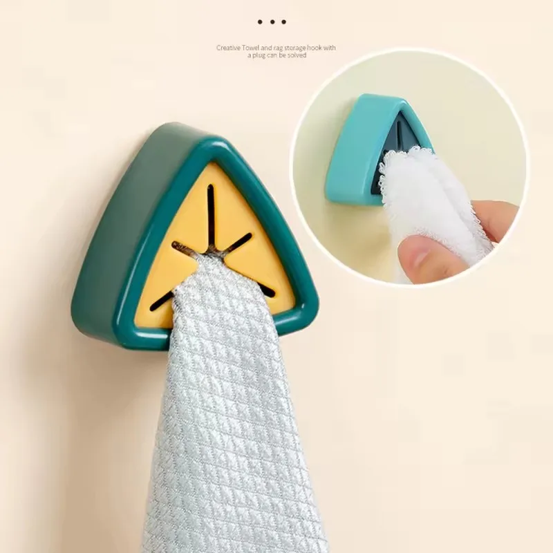 Hot Sale Self-Adhesive Push Towel Rack for Kitchen Bathroom Wall Hanger Non-Drilling Hooks Cutlery Grabber Convenient Storage