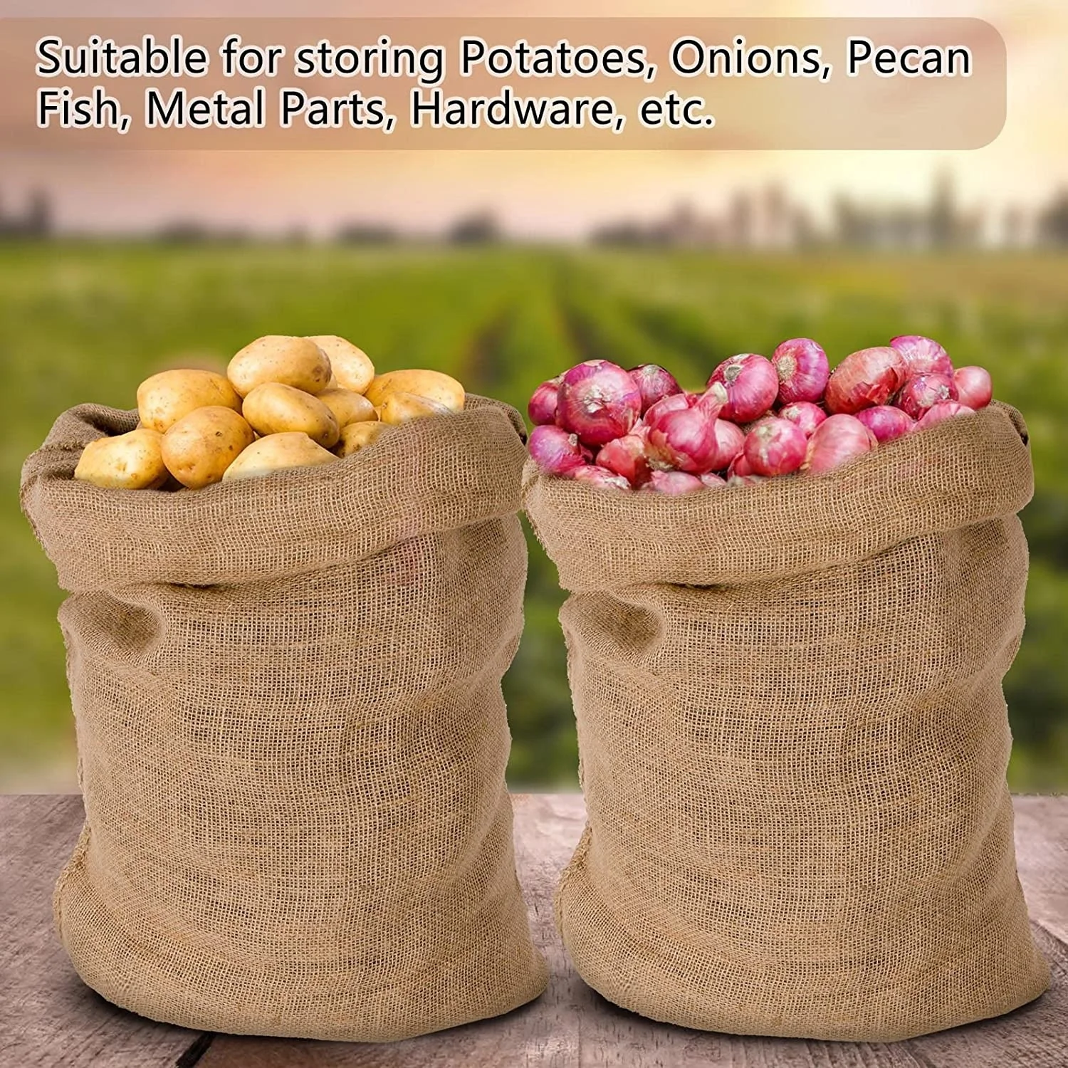 Eco-friendly 50KG Jute Sack Bags Burlap bag  Potato Sack Large Gunny Bag for Packing