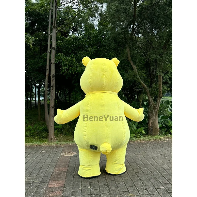 Hengyuan Hot Sale Unisex Inflatable Yellow Bear Mascot Clothing Lovely Inflatable Teddy Bear Walking Mascot Costumes Adult Dress