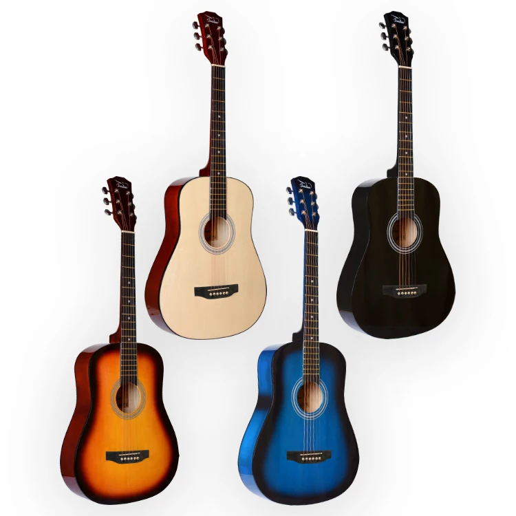 Высококачественная 38-дюймовая Акустическая гитара без разрезов оригинальный набор для гитары начинающих