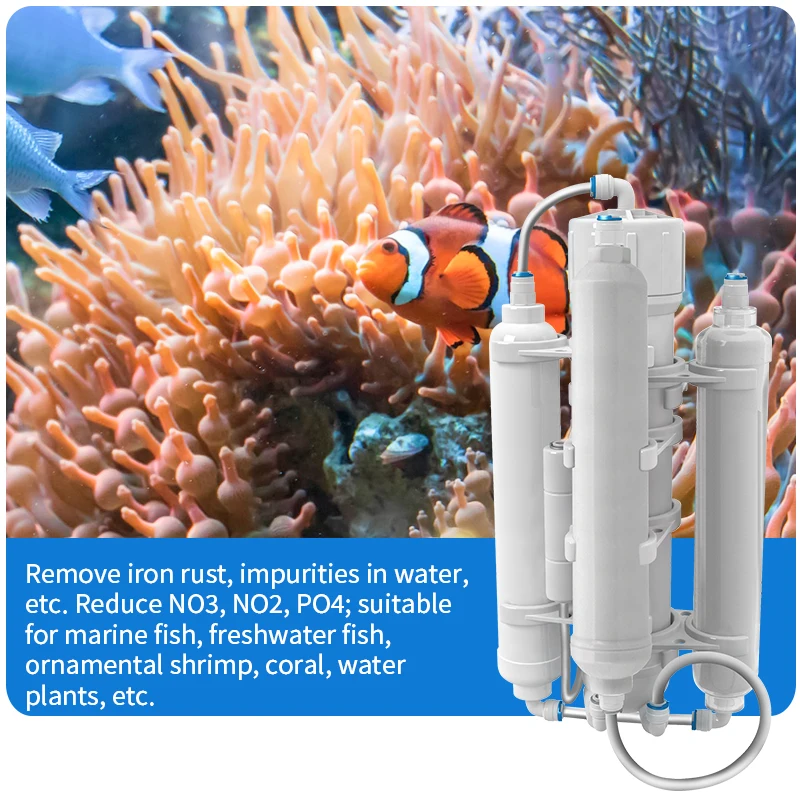 Portable Aquarium RO DI Water Filter System Deionization Reverse Osmosis Water Purifier Filtration System For Fish Tank