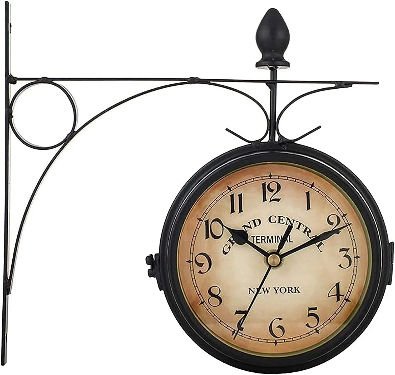 Retro Double-Sided Garden Wall Clock European Art Vintage Industrial 5inch Two Sides Wall Hanging Clock Classic Wall Clock