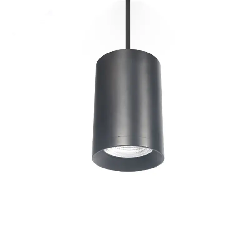 6 Inch Black White Aluminium Glass Lens 4 Power 5Cct Selectable ETL CETL Dimmable Hanging Flush Mount Led Cylinder Ceiling Light