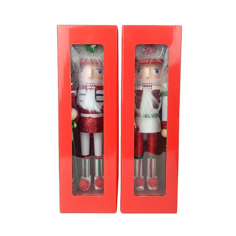 
Christmas tree ornaments 24 cm bright pink nutcracker doll 