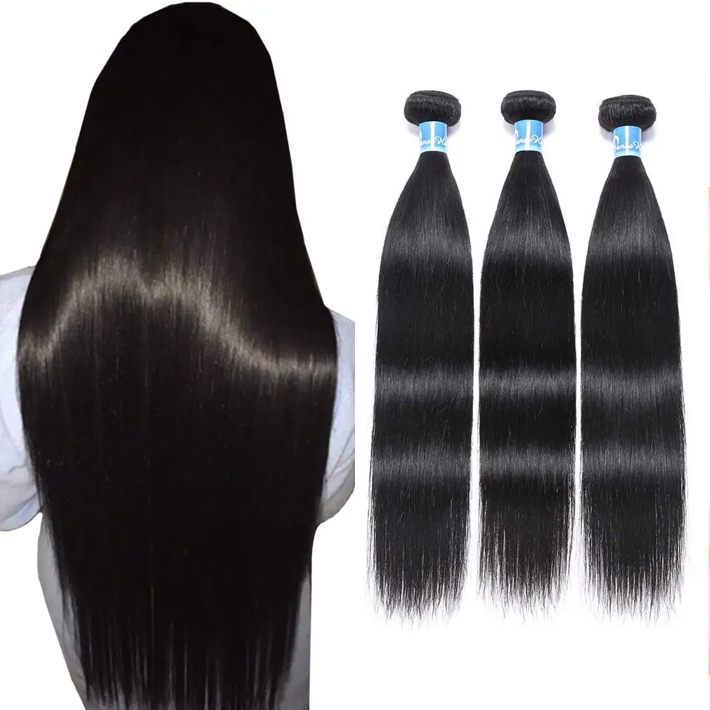 Wholesale virgin unprocessed Malaysian bone straight natural color  human hair bundle extension