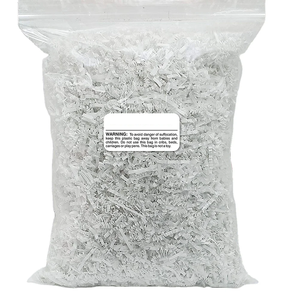 Белая гофрированная бумага наполнитель для упаковки подарков и корзины