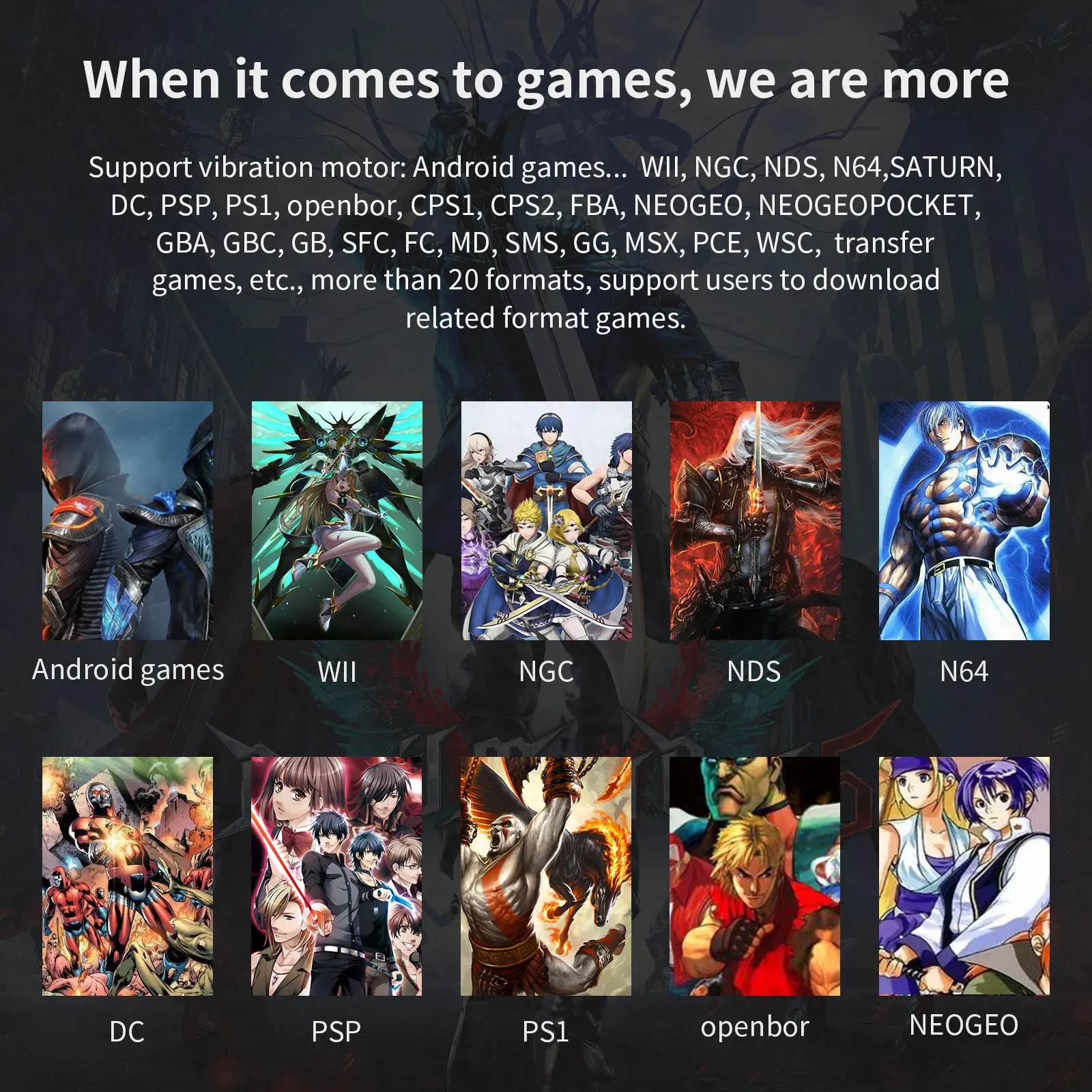 ANBERNIC Wholesale RG552 Retro Handheld Game Player RK3399 Linux Android Dual-Boot 5 in HD Touch Screen Portable Gaming Console