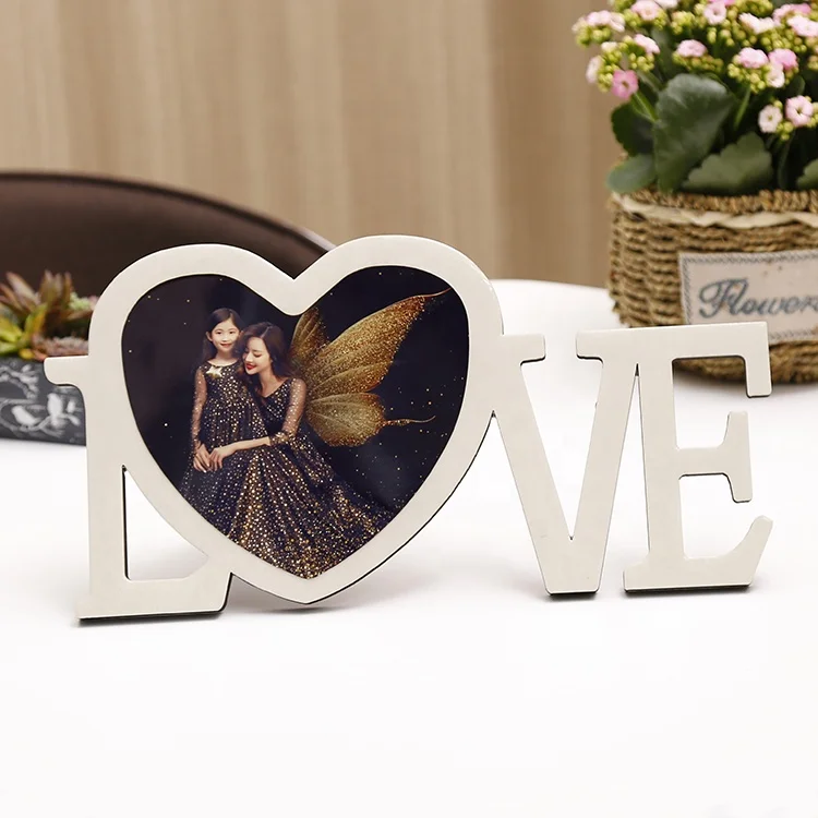 Рамка из ДВП, MD-052 напрямую с фабрики ручной работы в форме сердца globulite зажим для фоторамки из МДФ с сублимационный алюминиевый лист