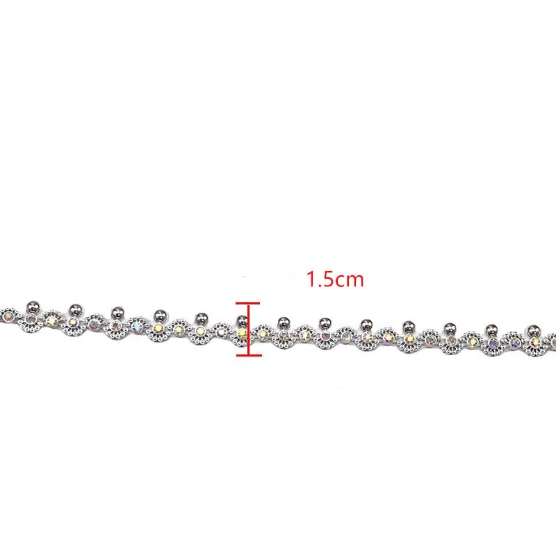 gold silver acrylic rhinestone plastic trims diy ethnic garment costume decorative crystal stone chain wedding dress lace fabric