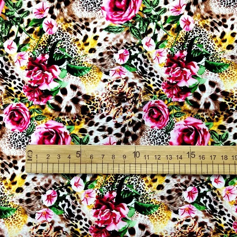Hot Sale Cotton Diy Clothing Fabric Multicolor Hand Made Printing Fabric Garden Flower Poplin 100% Cotton Fabric