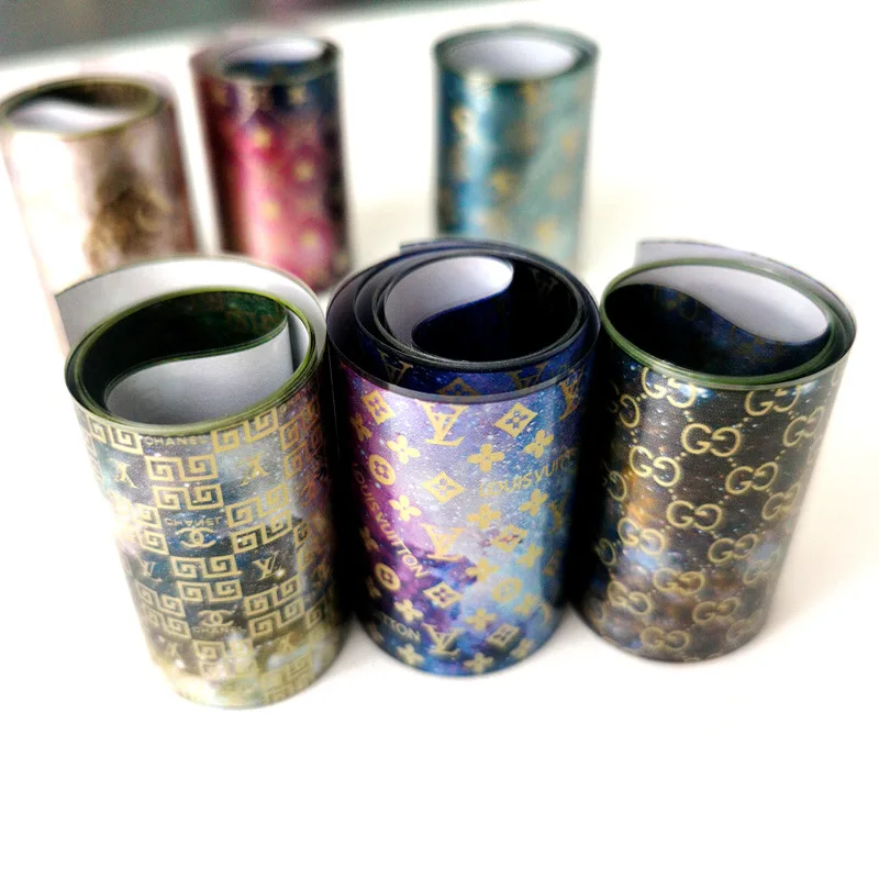 Wholesale luxury brand logo Nail Foils Transfer Paper Stickers Adhesive Nails Wraps DIY Nail Art Decorations