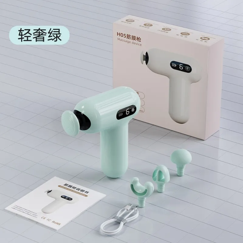 New Spot Goods Electric 4 Heads Massage device Gun Deep Tissue Percussion Muscle Massager Adjustable Massage Gun