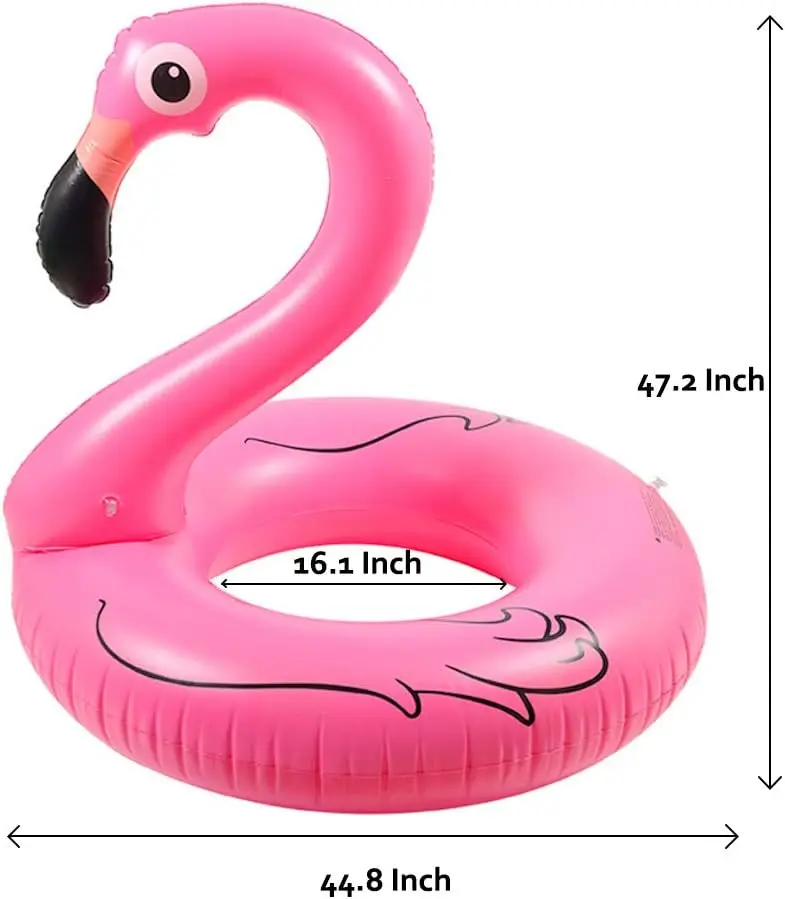 Inflatable Pool Toys Pink Flamingo Swimming Rubber Ring Lounge Swimming Pool Float Beach Raft great for both Adults and Kids