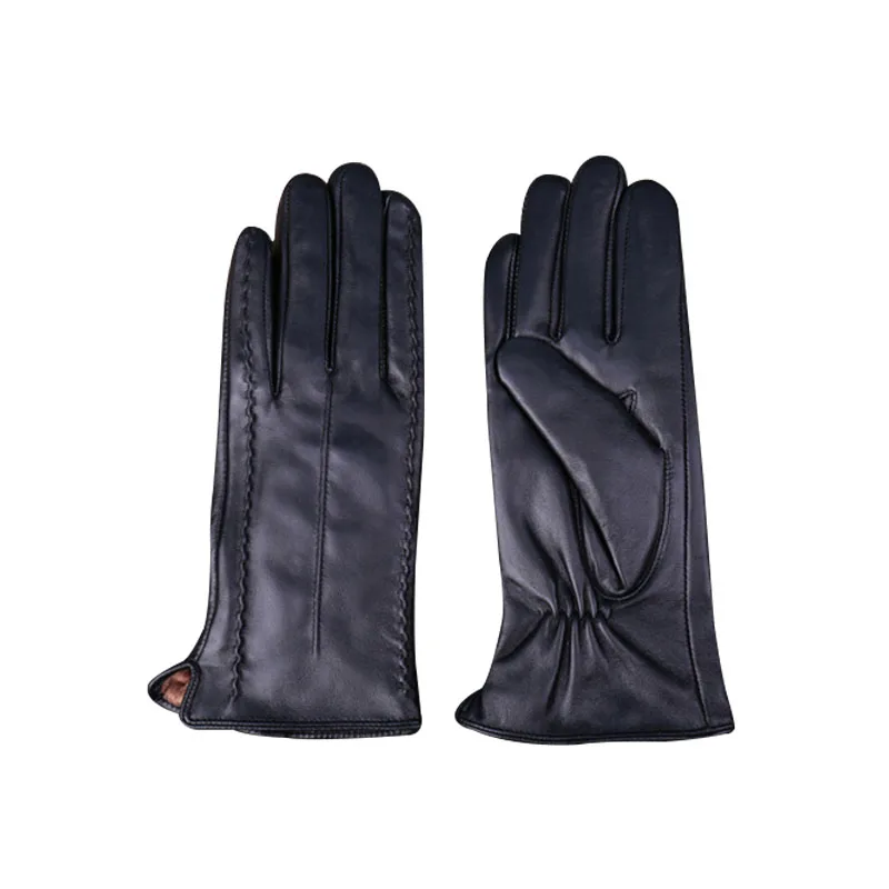 Beautiful Lambskin Winter Leather Gloves High Quality Wholesale Women Fashion Real Driving Gloves for ladies