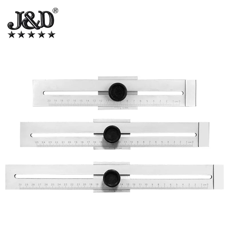 Scribe square ruler 0-200-250-300mm carbon steel ruler leather design carpentry measurement scribe steel ruler scale fine markin