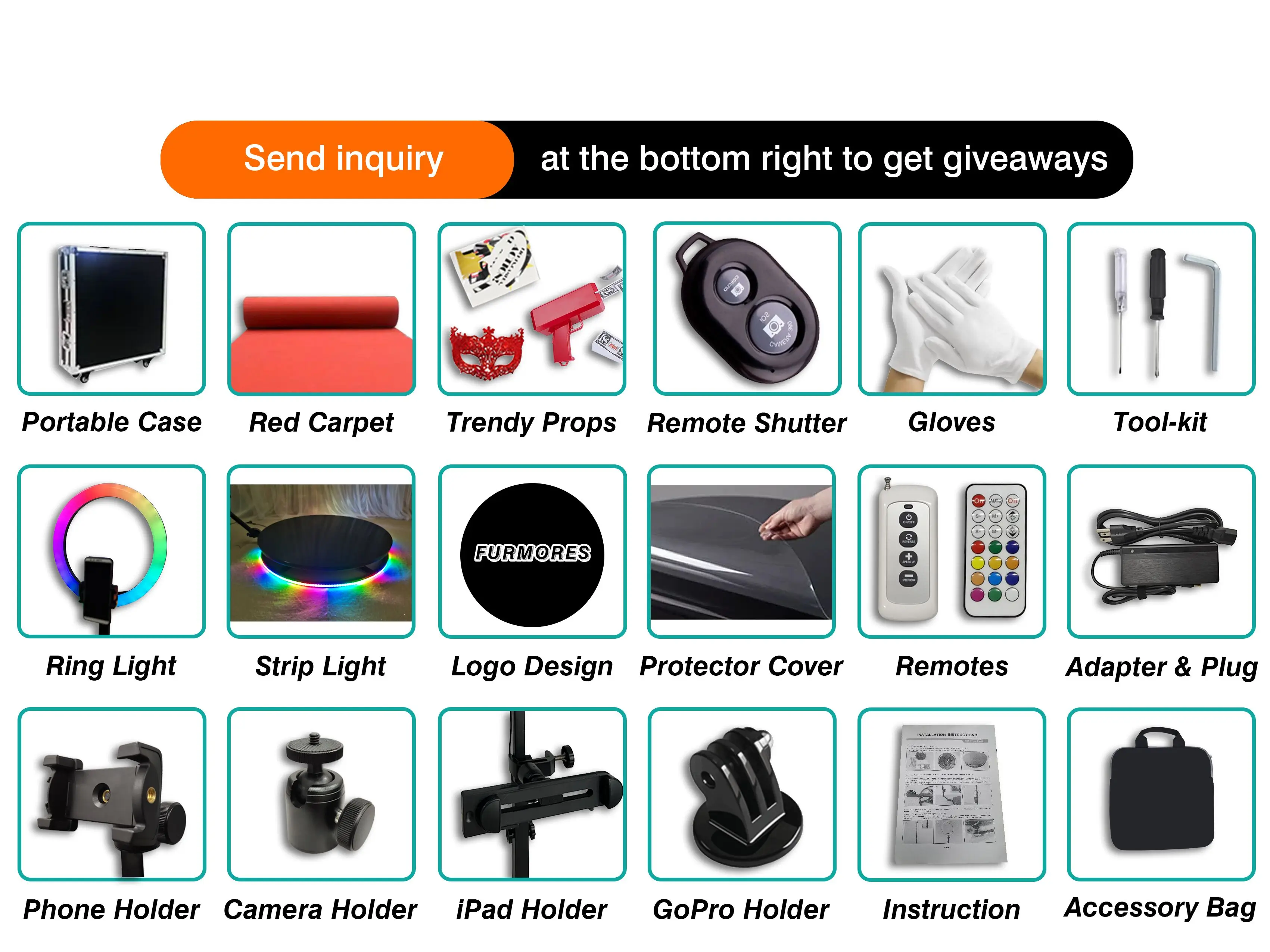 80cm New Portable Selfie 360 Spinner Degree Platform Hot Sale Photo Booth Wedding and events 360 Video Booth