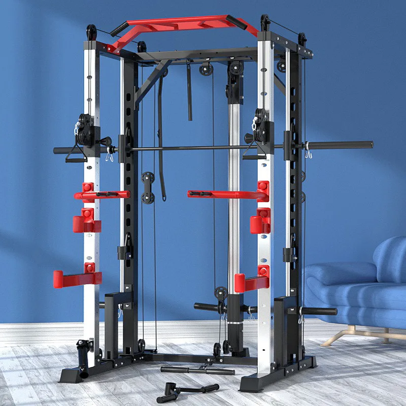 
Smith Machine Functional Trainer Power Cage Adjustable Weight Bench All in One Commercial Gym Machine 