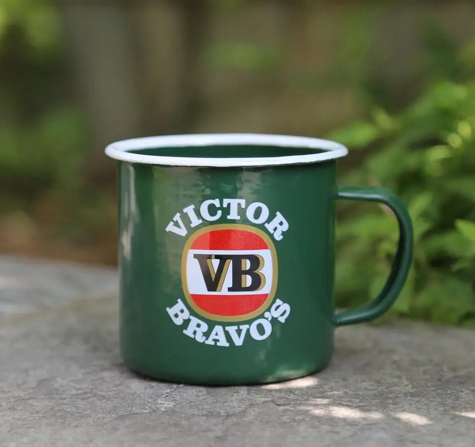 4 color enamel camping mug