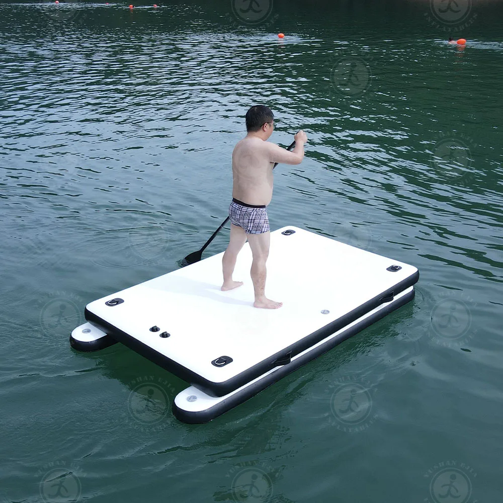 Custom Drop Stitch Inflatable Sport Boats Yacht Dock  Floating Water Mat Inflatable Dock for Yaht