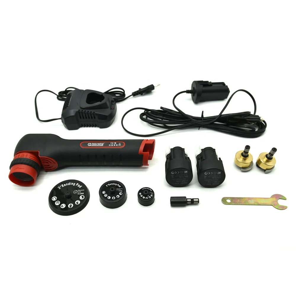 GlossOnly Portable Mini Cordless Nano Rotary Polisher Dual Action Car Polisher with Battery for Auto Detailing