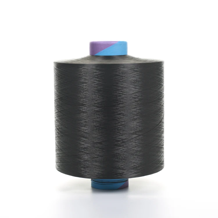 200 96 Polyester DTY textured yarn man made fibres no intermingled black dope dyed DDB