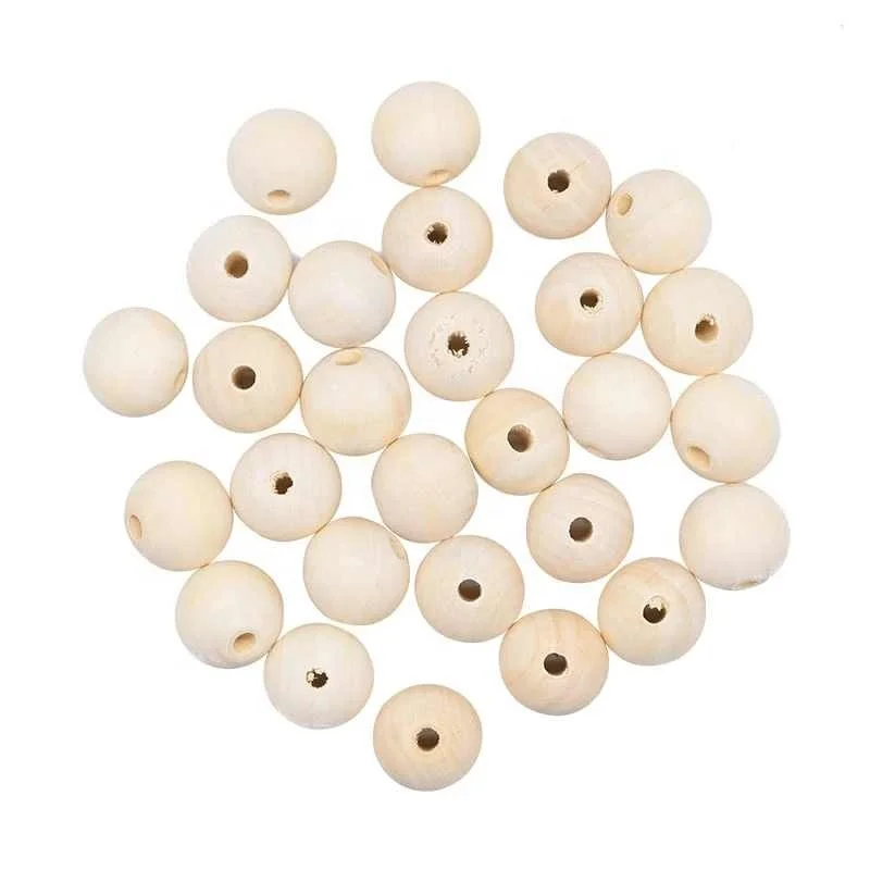 10-200pcs 8-25mm DIY Natural Wooden Beads Wood Round Ball For Accessories Making Bracelet Necklace Wooden Round Hole Bead Balls